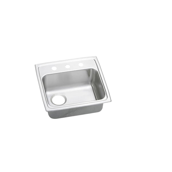 Lustertone Stainless Steel 19 X 18 X 6 Single Bowl Top Mount Ada Sink